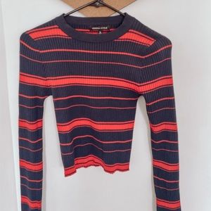 Kendall and kylie Stripped fitted sweater